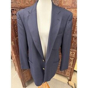 British Open Blazer Vtg USA 100% Wool Gold Buttons XL